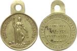 Tragbare Miniatur - Messingmedaille 1848 Frankreich, 2. Republik a.d. Februarrevolution, Journées des 23 24 Février, Liberté hält Speer u. Ketten...