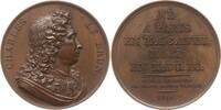 Frankreich, Königreich, Stadt Paris Bronzemedaille v. Dubois, a.d. Maler und Architekten Charles Le Brun, 1619 - 1690 -