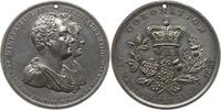 Großbritannien Zinnmedaille William IV., 1830 - 1837, o. Sign., Coronation, Doppelbüste William u. Adelaide -