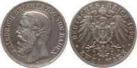 Deutsches Kaiserreich, Großherzogtum Baden 2 Mark Friedrich I., 1856 - 1907, Var.: Tiefe 6 in der Jahreszahl -