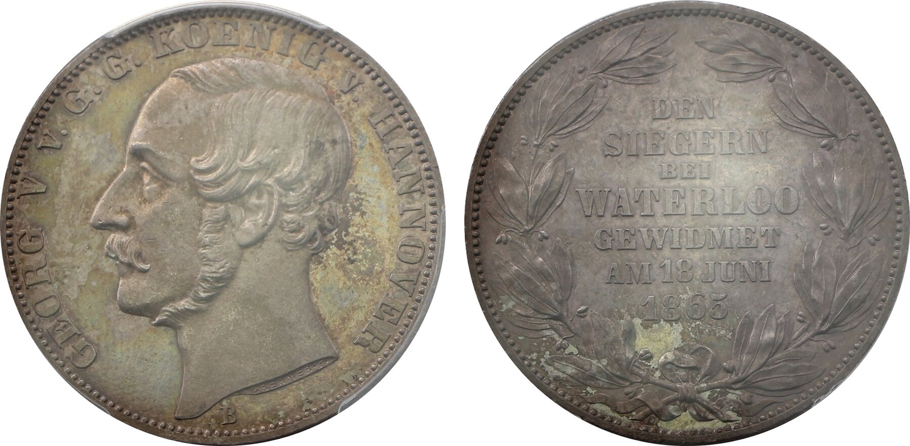 Thaler 1865-B Taler Hannover Waterloo PCGS MS63 | MA-Shops