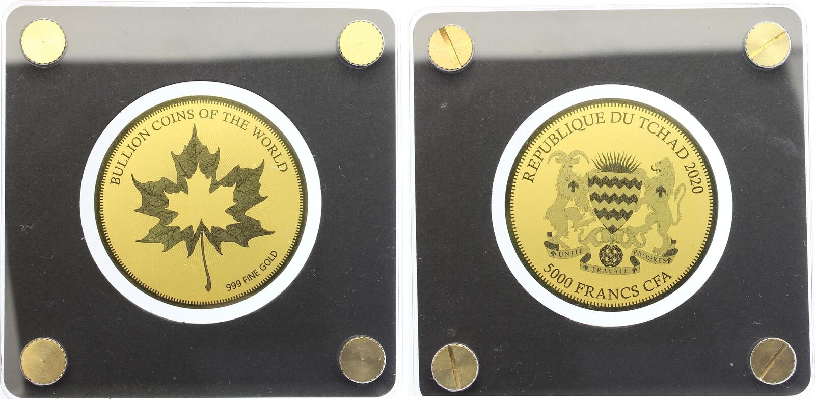 2020 TSCHAD 5000 Francs Gold 1200 Unze Bullion Coins of the World Maple  Leaf Русские монеты из драгоценных