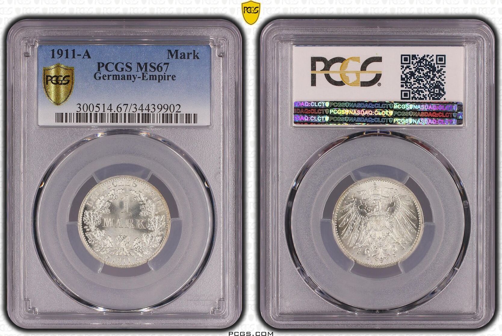 GermanyEmpire 1911A 1 Mark PCGS MS67