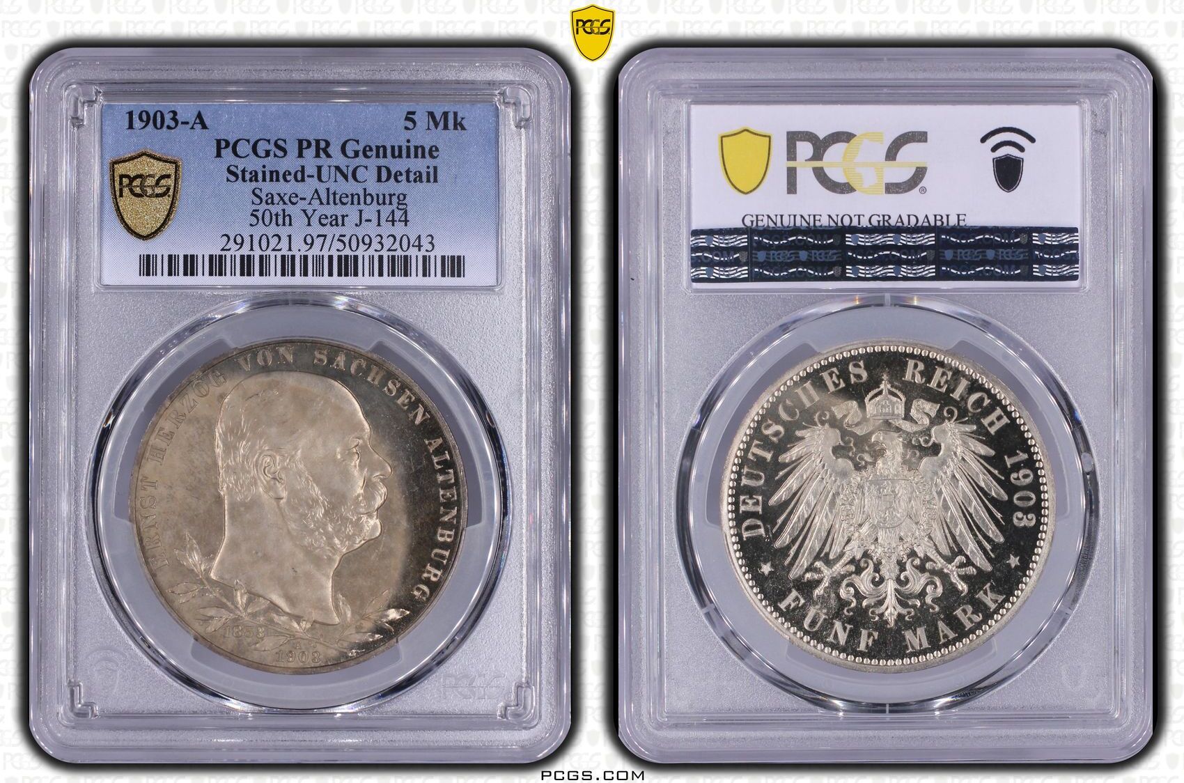 1903年ドイツ SACHSEN ALTENBURG 5MARK硬貨