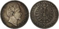 5 Mark Bayern 1876 Ludwig II Picture