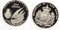 SAN MARINO 10000 Lire 1995 Proof - Silver - Amerigo Vespucci Picture