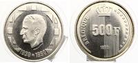 BELGIEN 500 Francs 1990 Silber 60. Geburtstag König Baudouin Picture
