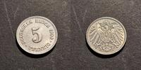  1909 F  5 Pfennig gutes VZ