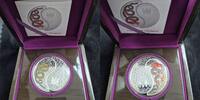 Fiji Fidschi 2 x 1 Dollar Farbmünzen 2013 The Year of the Snake -