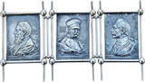 Kaiserreich Patriotika o. J. Dreiteiliger Metallrahmen mit 3 einseitigen Plaketten (Lauer) 3-Kaiserjahr VF-EF