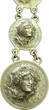 USA 1/4 Dollar 1906 Charavari - umgearbeitet mit herausgetriebenen, plastischem Kopf Lady Liberty - EF
