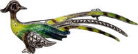 Schmuck Brosche Pfau mit Emaille 935er Silber -