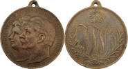 Preußen tragbare Medaille ca 1888 Übereinander gestellte Köpfe des Kaiserpaares Wilhelm II. und Augusta Vi -