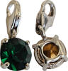 Schmuck Charm-Anhänger mit grünem Glasstein -