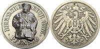 Kaiserreich Patriotenpfennig Aufgelötetes Hüftbild eines Soldaten mit Ausrüstung und Gewehr -