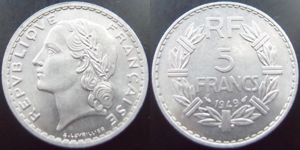Münze, Frankreich, Lavrillier, 5 Francs, 1950, Beaumont - Le Roger, SS