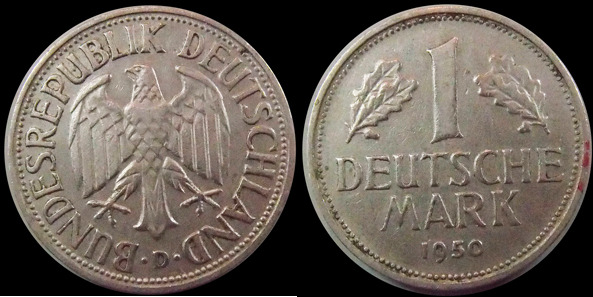 Allemagne r Deutschland r Germay r Allemagne Deutschland r 1 Mark 1950 D J 385 Ttb R Vf Ma Shops