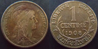 France 1 centime 1 centime Daniel Dupuis 1908, G.90 TTB à SUPERBE -