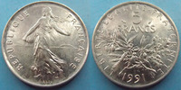 France 5 francs 5 francs Semeuse 1991, G.771 SUPERBE à FDC -