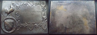 Automobile, voiture, club, course, circuit Automobile club d'Alsace, Plaquette laiton argenté 70x53,5 mm, Circuit du haut Rhin 1930, signé SR, TTB à SUPERBE rare! - silver -