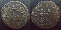 Allemagne, Deutschland, Fulda 1 pfennig Fulda, bistum, Amandus von Buseck, 1 pfennig 1744, TTB+ Rare! -