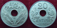 France 20 Centimes 20 Centimes zinc 1943, G.321 presque SUPERBE -
