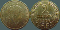 France 2 centimes 2 centimes Daniel Dupuis 1903, G.107 SUPERBE+ -