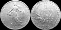 France 1 franc 1 franc semeuse de Roty 1905, G.467 TTB+ -