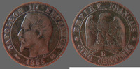 France 5 centimes NAPOLEON III, 5 centimes 1855 A Paris, Chien, G.152 TB+ -