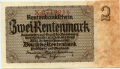Allemagne, Deutschland, Rentenbankschein 2 rentenmark Rentenbank, Rentenbankschein, 2 rentenmark 30.1.1937, ROS 167a SUPERBE+ -