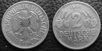 Allemagne BDR, Deutschland BDR, Germay BDR 2 Mark 2 Mark 1951 G, J.386 petites tâches sinon TTB+ -