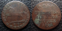 Allemagne, Deutschland, Brunswick Luneburg Calenbe 2 1/2 pfennig BRAUNSCHWEIG LUNEBERG CALENDER HANNOVER, 2 1/2 pfennig 1792, KM.1040 TTB -