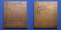 Comité Français des expositions à l'etranger bronze Centenaire de l'indépendance de la république Argentine, plaquette en bronze de 73x52 mm, 118,58 grms, pts coups sinon SUPERBE -