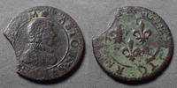 Dombes double tournois DOMBES Principauté, gaston d'Orléans, double tournois fauté, clippé, 2,90 grms, B à TB Rare! -