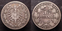 Allemagne, Deutschland, Kaiserreich, Empire 50 pfennig Kaiserreich, 50 pfennig 1877 C, Jaeg.8 TTB -