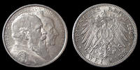 Allemagne, Deutschland, Baden, Bade 2 mark BADEN, Friedrich I, 2 mark 1906, Jaeg.34 SUP/SUP+ -