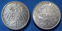 Allemagne, Deutschland, Kaiserreich, Empire 1 mark Kaiserreich, 1 mark 1907 G, grand aigle, J.17 petite tâche sinon SPL -