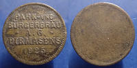 Allemagne, Deutschland, Pirmasens Jeton PIRMASENS, Jeton 24mm, 1925, PARK UND BURGERBRAU A.G PIRMASENS 1925, TB à TTB -