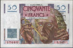 Billets de la quatrième République 50 Francs 50 Francs Le Verrier 2.3.1950, F.20/14 NEUF -