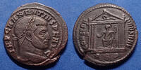Roman Empire follis MAXENTIUS, MAXENCE, follis Rome en 308 - 310, Rome assise dans un temple à six colonnes, 24/25mm, 6,71 grms, RIC 212 P.SUP -