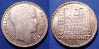 France 10 Francs 10 Francs Turin 1932, 3e République, argent, Gad.801 Tâches sinon Q.SUP - silver -