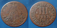 Allemagne, Deutschland, Munster Bistum 3 pfennig MUNSTER Bistum, Friedrich Christian von Plettenberg, 3 pfennig 1703, B à TB/P.TTB -