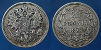 Finlande, Finland 25 pennia FINLAND, FINLANDE, Alexander II, 25 pennia 1873, KM.6 Bon TTB -