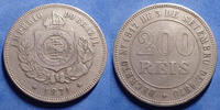 Brésil, Brazil 200 reis Brazil, Brésil, 200 reis 1871, TTB -