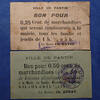 Bon pour marchandises 25 centimes Pantin, ville de Pantin, lot de 2 bons, 1x 25 centimes et 1x 50 centimes de marchandises,25 cmes état B et 50 cmes état TTB -
