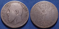 Belgique, Belgie, Belgien 2 francs Belgique, Belgie, Belgien, Léopold II 2 francs 1867, KM.30.1 B à TB -