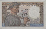 Billets Etat Français 10 francs 10 francs Mineur 9.10.1941, billet, Z.4 / 73009, F.8/2 SPL -