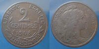 France 2 centimes 2 centimes daniel Dupuis 1908, Gad.107 légers coups à l'avers, TTB -