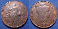 France 5 centimes 5 centimes Daniel Dupuis 1916*, étoile flans provenant de Madrid, Berne et Utrecht, 3e République, Gad.165 TTB+ -
