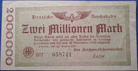 Allemagne, Deutschland, Deutsche Reichsbahn, bankn mark Deutschland, Allemagne, Deutsche Reichsbahn, zwei millionen mark, 2 million de mark 30.11.1923, S.1012 TTB+ -